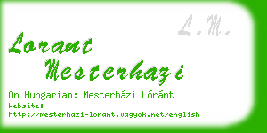 lorant mesterhazi business card