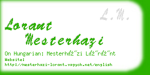 lorant mesterhazi business card